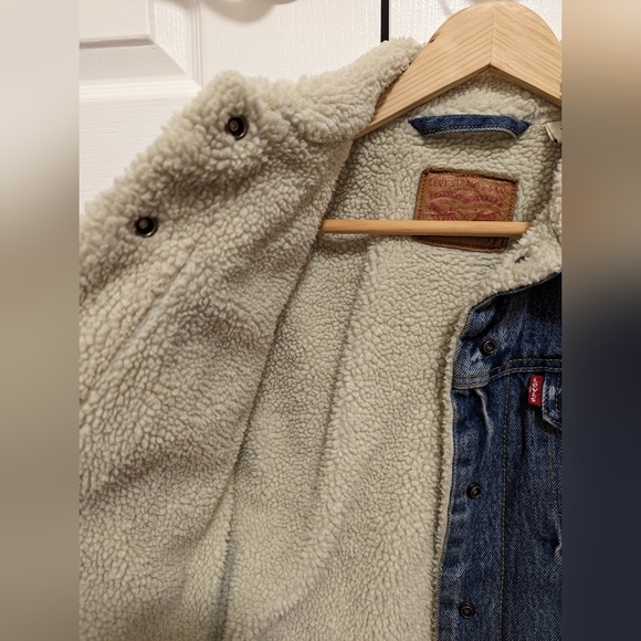 Levi's Original Sherpa Trucker Jacket medium blue size XS - Picture 6 of 15